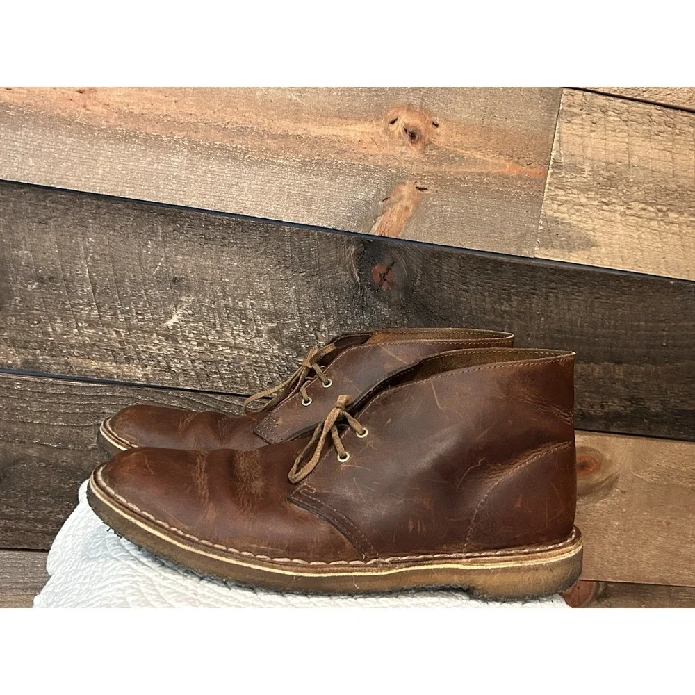 Clarks Men's‎ Originals Desert Boots Leather Brown Chukka Size 10